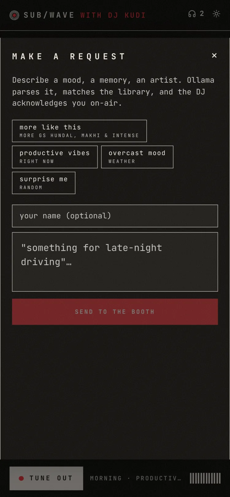 Player — Request a Song